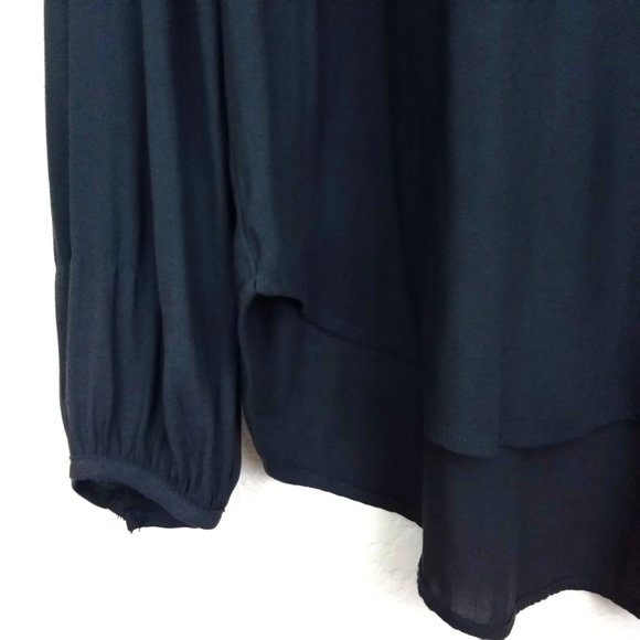 RO & DE Black Smocked High/Low Blouse Top S - Picture 7 of 13